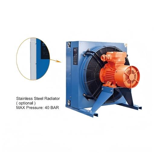 Nœuf radiatur de 100L/MIN Raffreddatur idraulich d'oli Piastra raffreddata cun l'aria-Raffreddatur d'oli idraulich de aluminio a pinna